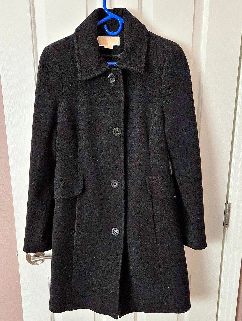 Michael Kors Black Wool Pea Coat
